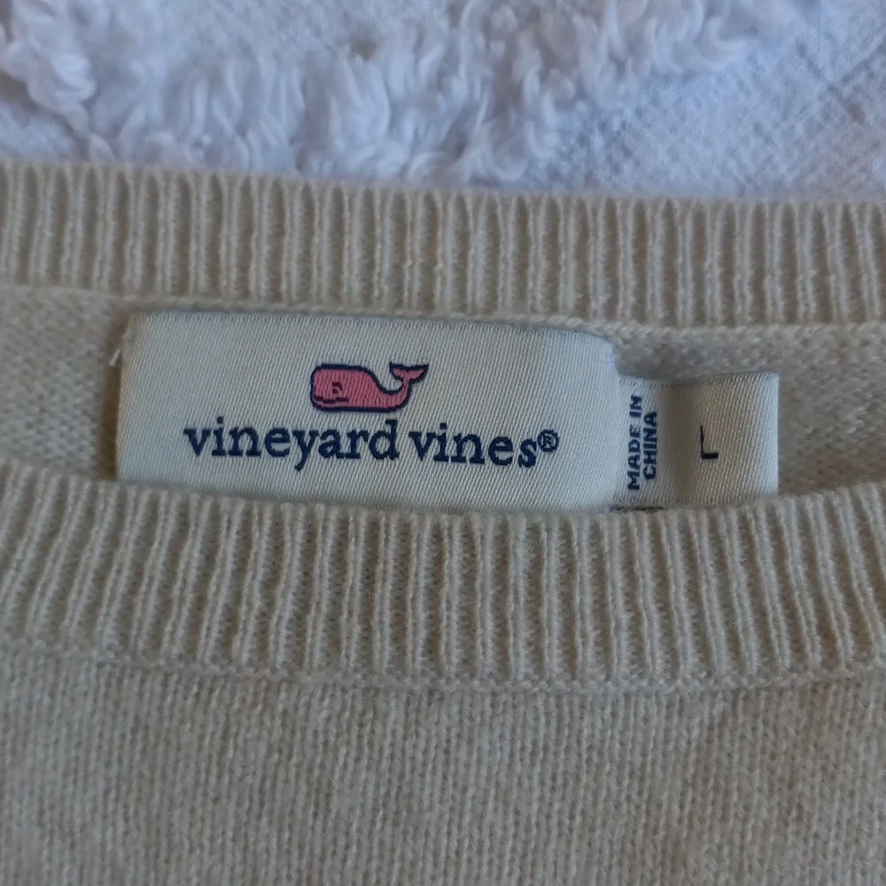 Vineyard Vines Cream and Red Striped Sweater - Picture 2 of 7